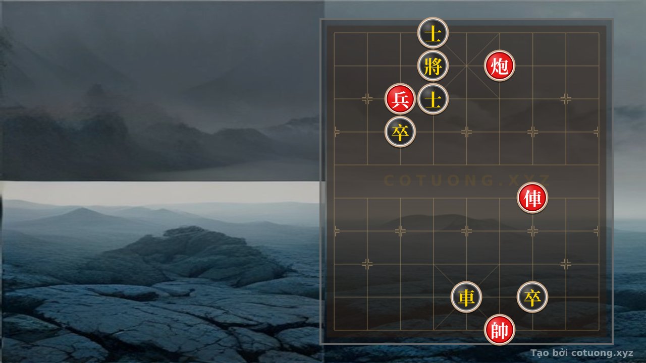 Thế cờ: Xiangqi Position: Black Advisor Exposed on File 4, Red Rook Threat, Empty Cannon and King in the Same Rank — Cờ Tướng Online