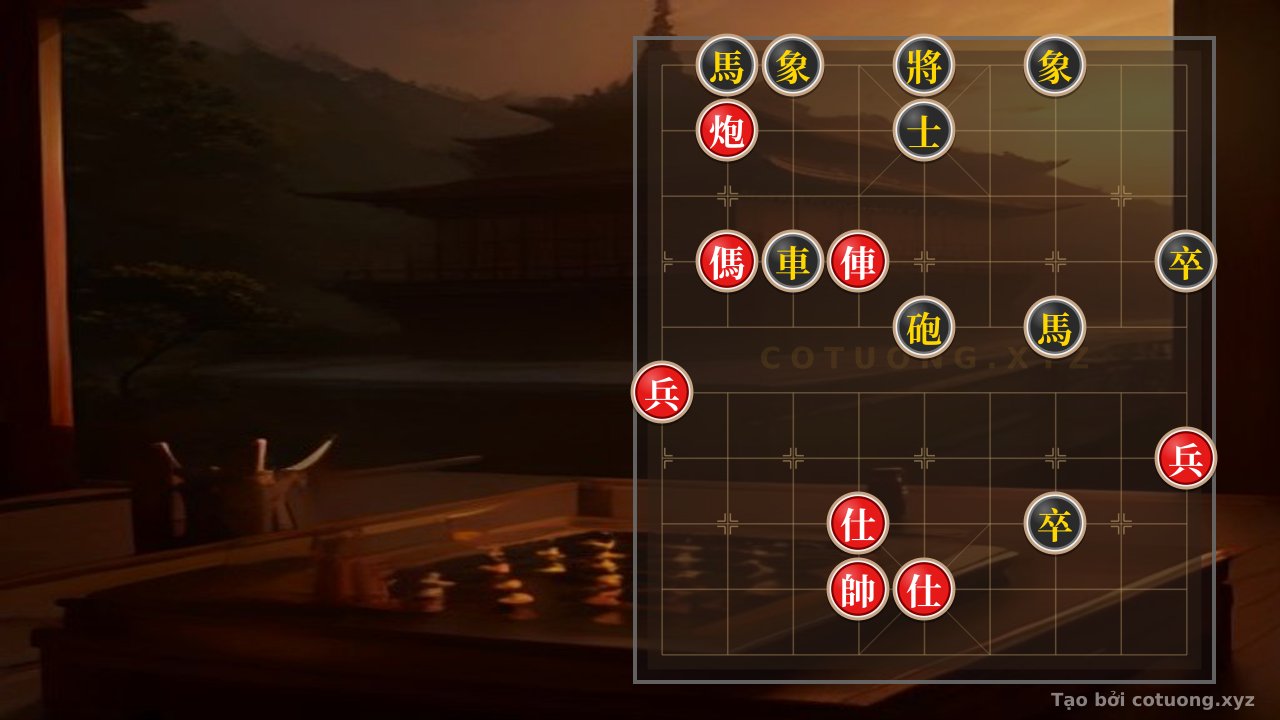 Thế cờ: Red General's Chess: Strategy 'Empty Cannon' Defeats Two Interlocking Horses — Cờ Tướng Online