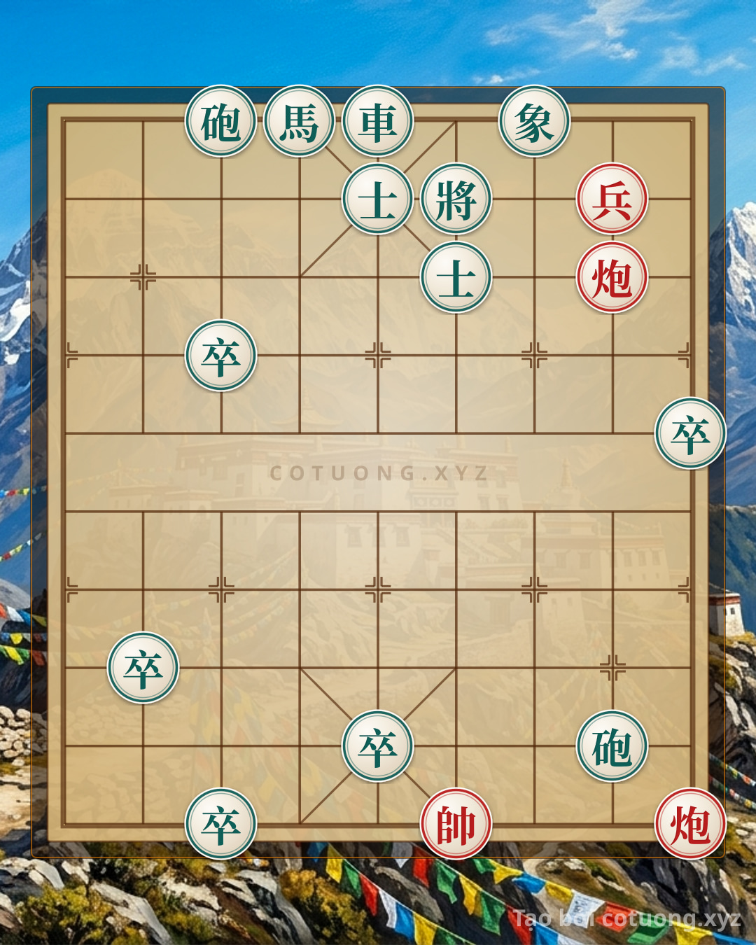 Challenge: Xiangqi Super Hard: Red Cannon on 3rd Rank 10 - Strategy to Defeat Black Chariot in 5 Moves - Can you solve it?