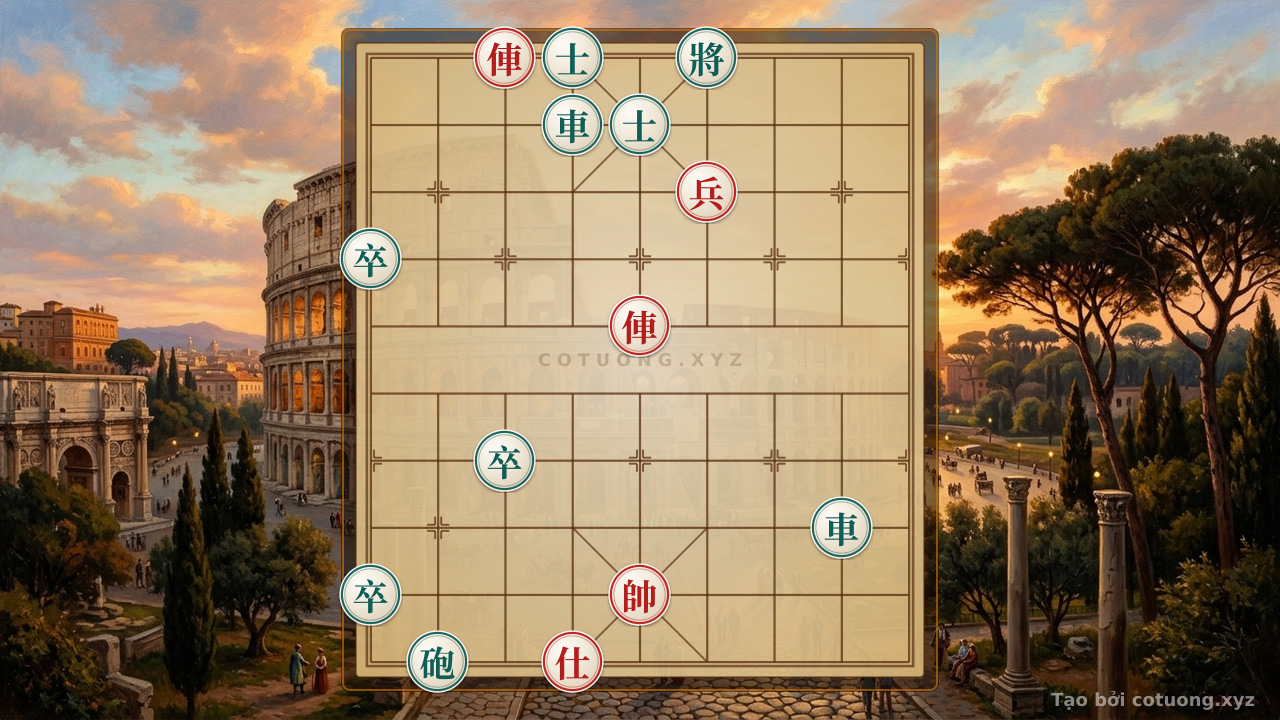 Thế cờ: Xiangqi Strategy: Red Chariot Exposed at 7th Rank - Black's Strong Defensive Tactics — Cờ Tướng Online