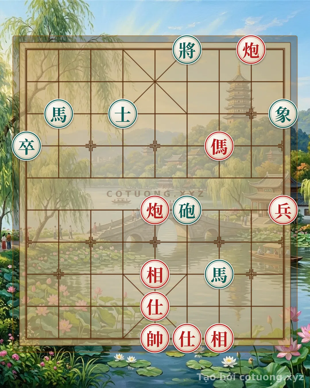 Thế cờ: Bí Kíp Sát Cục Nhanh Như Chớp: Thế Cờ 2 Pháo Mã Chốt Đè Bẹp Pháo 2 Mã Đen Trong 3 Nước — Cờ Tướng Online