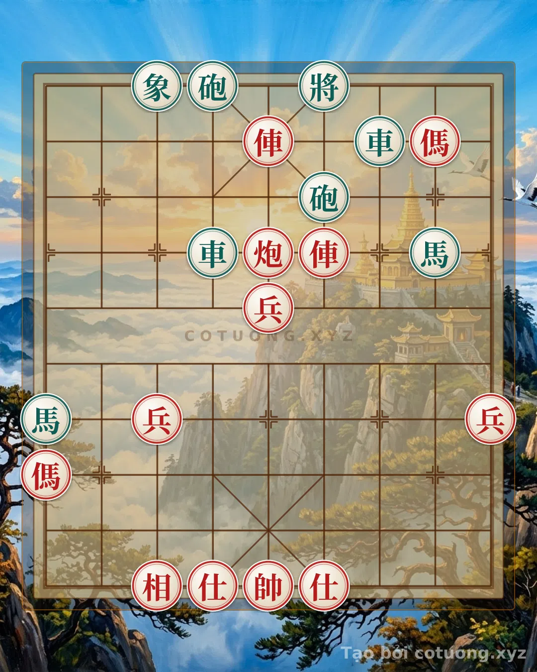 Thế cờ: Xiangqi: When the Red Chariots Roar in the Storm - The Secret to Breaking the Deadly Formation #f8c2 — Cờ Tướng Online