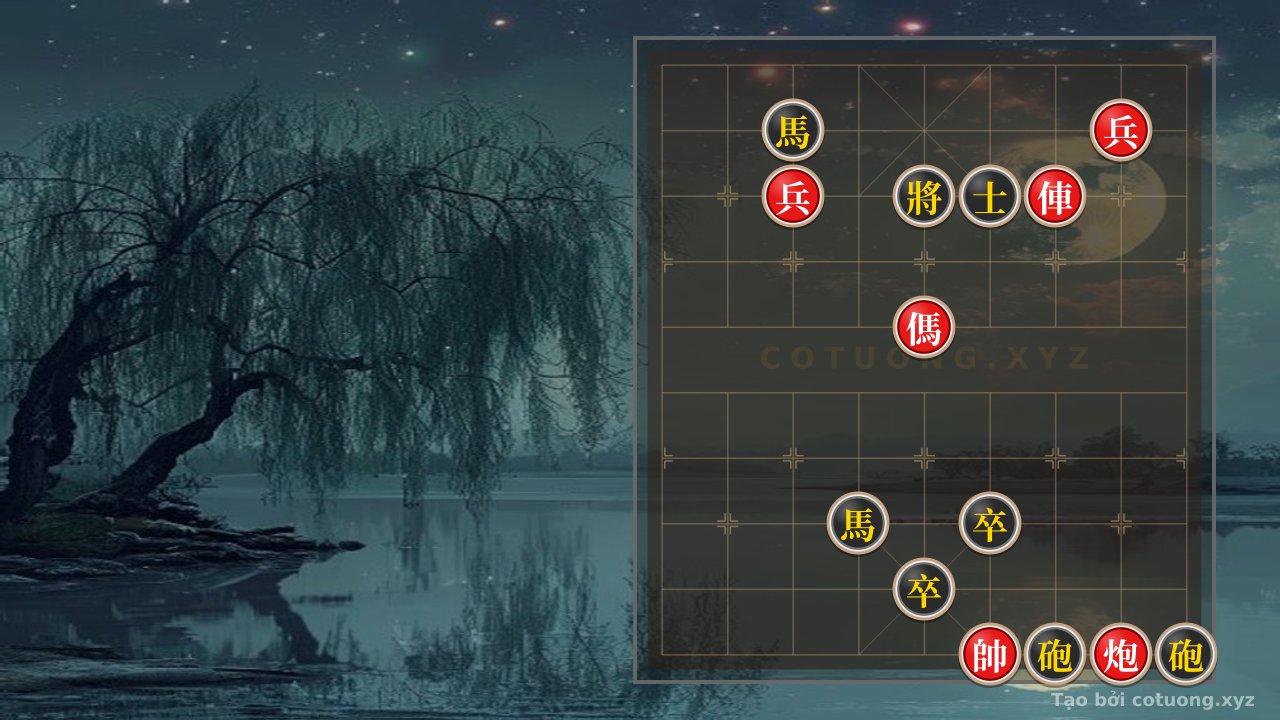 Thế cờ: Xiangqi: Red Chariot's Straight Attack on the Black Horse — Cờ Tướng Online