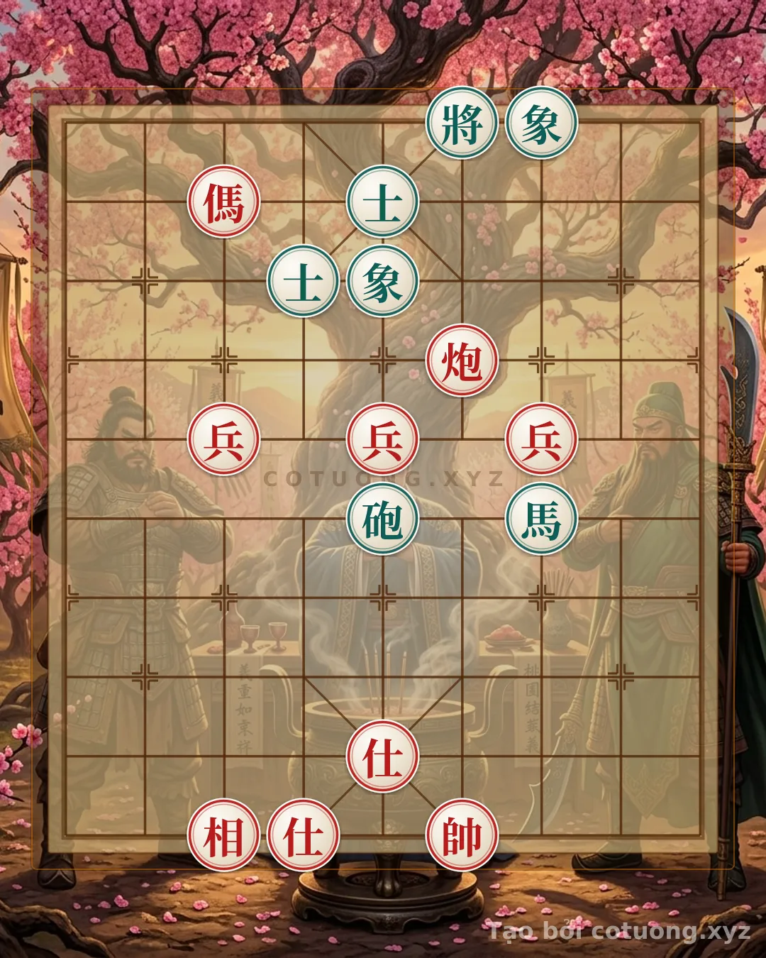 Thế cờ: The Ultimate Xiangqi Break: Red's Cannon Horse 3 Pawns Crush Black's Cannon Horse in 7 Moves — Cờ Tướng Online