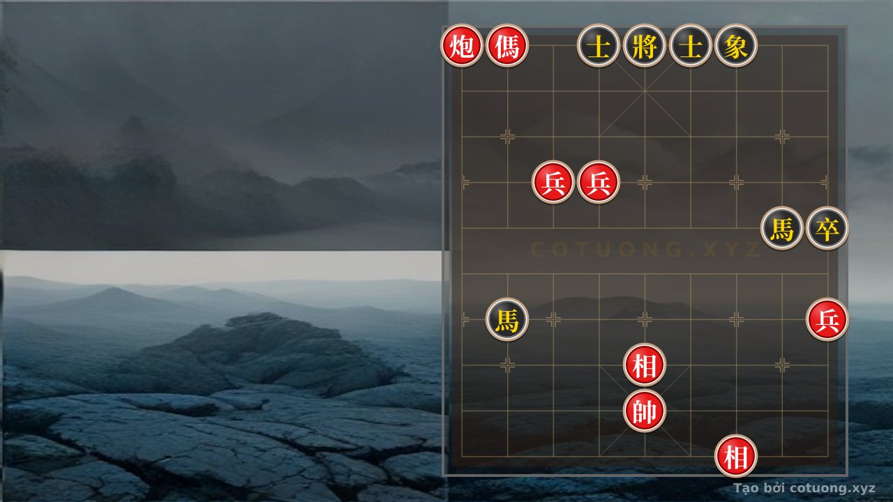 Thế cờ: The Secret of the Black Double Horse: The Sorrowful Move of the Red Cannon Horse in Endgame Tactics — Cờ Tướng Online