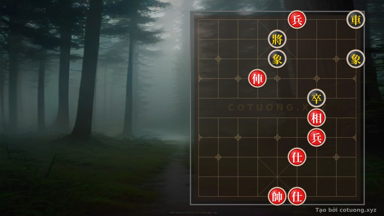 Thế cờ: The Subtle Trap: Black Rook at 9th File, 10th Rank Attacks Red Pawn at 4th File, 10th Rank — Cờ Tướng Online