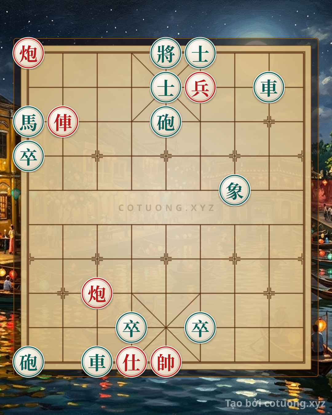 Challenge: Red General: Red Cannon Exposed at 9th Rank, 10th File - Black's Defensive Strategy - Can you solve it?
