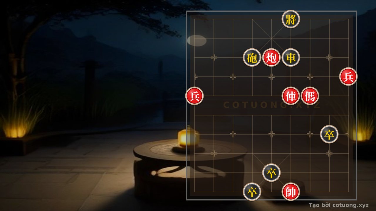 Thế cờ: Quick Win Strategy in Endgame: Red's Aggressive Attack with Rook, Cannon, and Horse – Two Pawns — Cờ Tướng Online
