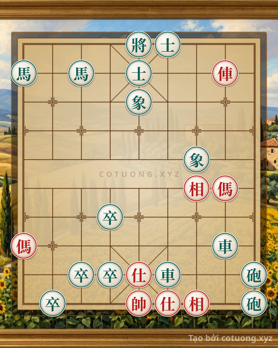 Challenge: 2Rooks 2Horses 2Advisors 2Bishops: The Sorrowful Move of Red - Can you solve it?