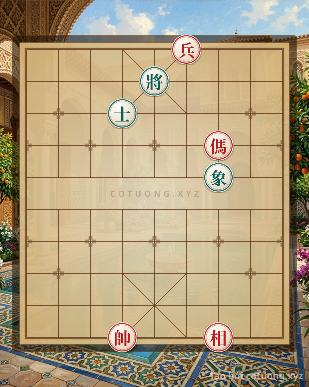 Challenge: Red's Advanced Strategy: Defeating the Black General and Advisors with Horse and Elephant - Can you solve it?