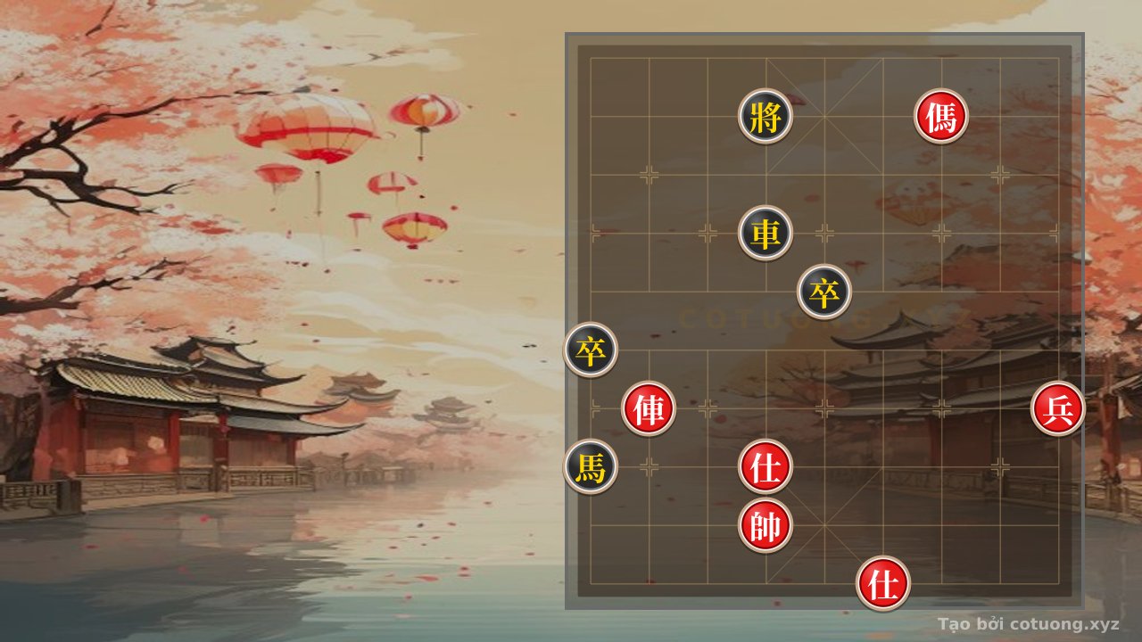 Thế cờ: 'The General's Path 4 Row 9' - The Secret of an Unmatched Defensive Battle: 'When Black Waits in the Light of Moonlit Night' — Cờ Tướng Online