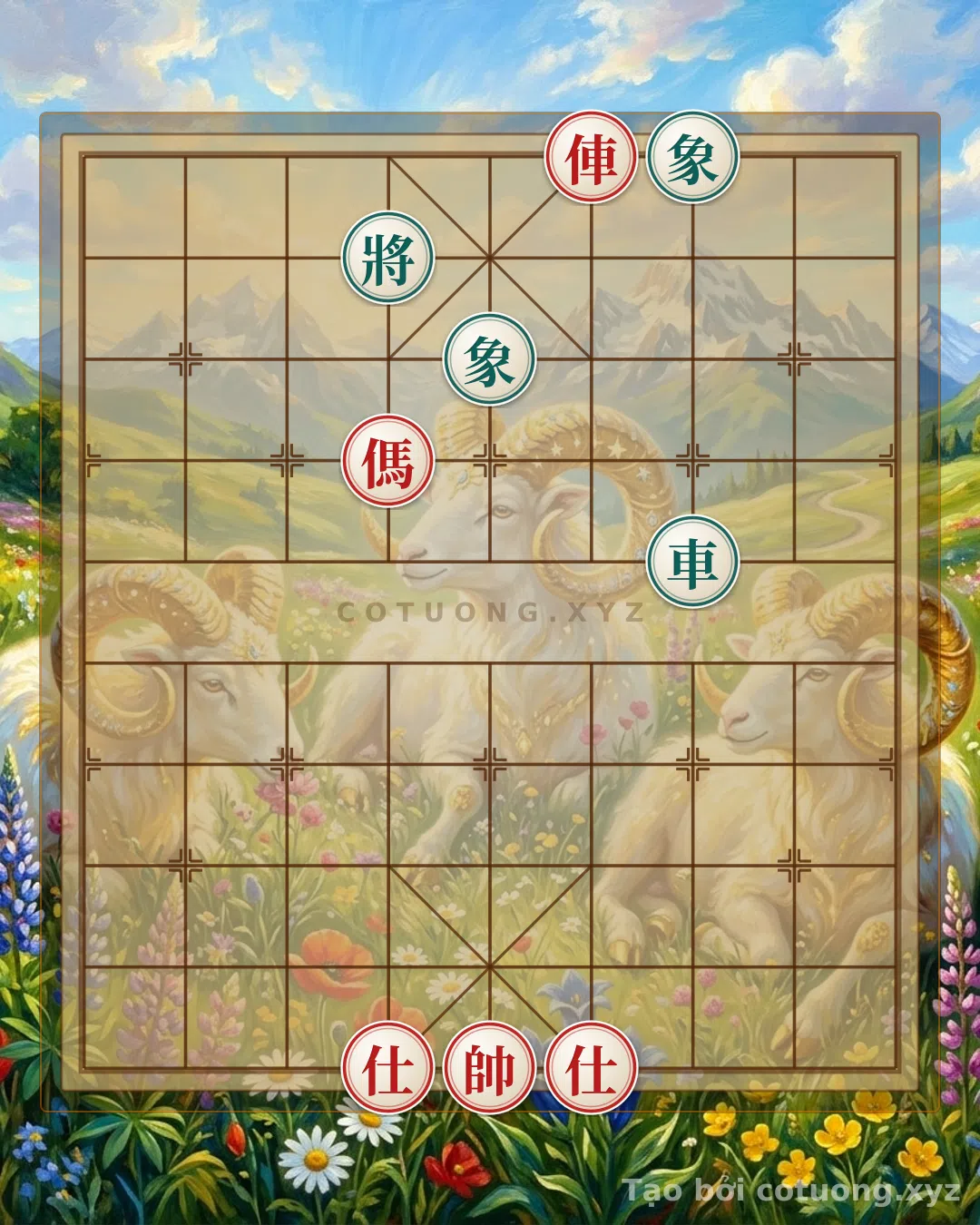 Thế cờ: Mystical Chess: Black Rook Traps Red General in 5 Moves — Cờ Tướng Online