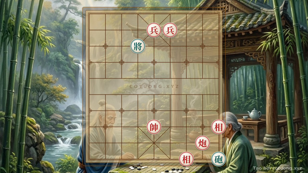 Thế cờ: Master Tactics: Defending the Black General with Empty Cannon and Red Pawns — Cờ Tướng Online