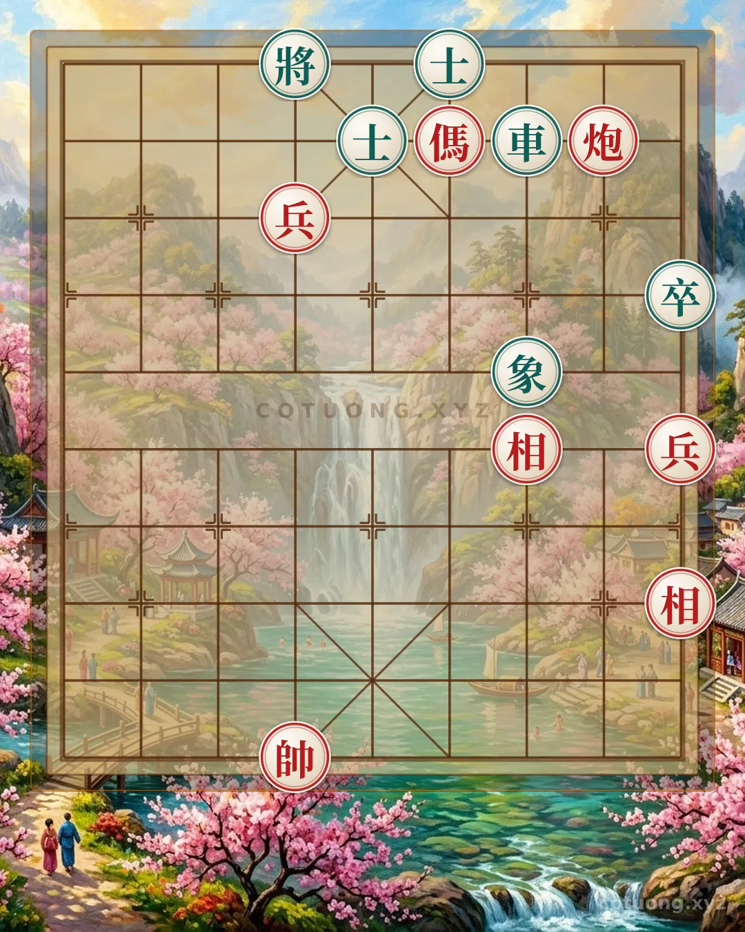Thế cờ: Red General Takes Initiative: The Strategy of Red Chariot and Black Cannon's Empty Fort Breaking Defense — Cờ Tướng Online