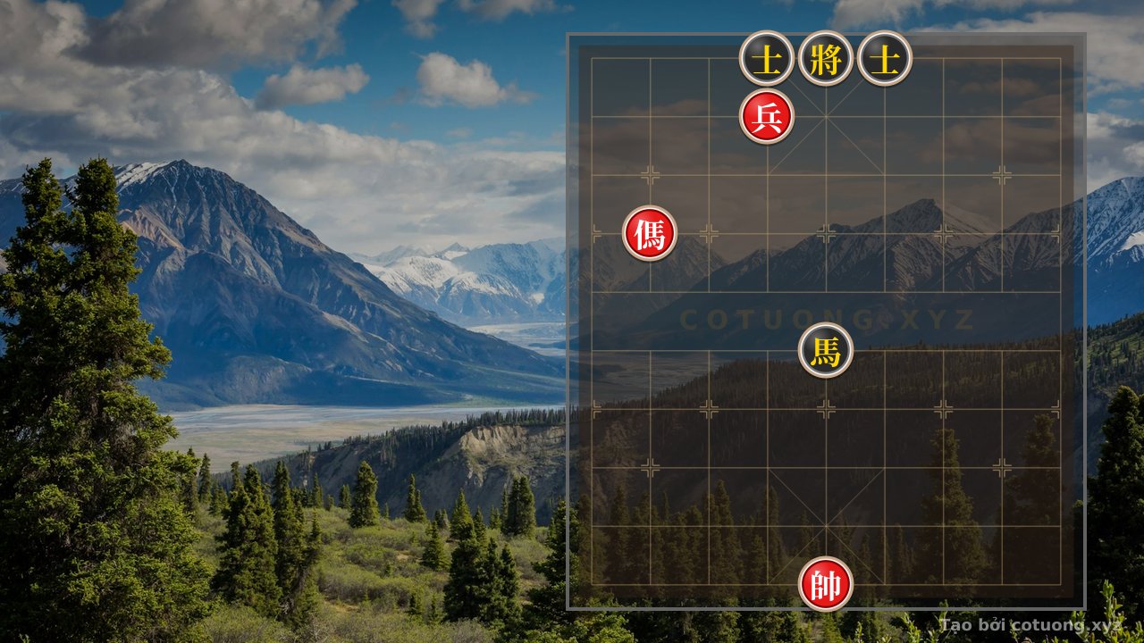 Thế cờ: Xiangqi: Red's Double Horse Formation Dominates the Board — Cờ Tướng Online