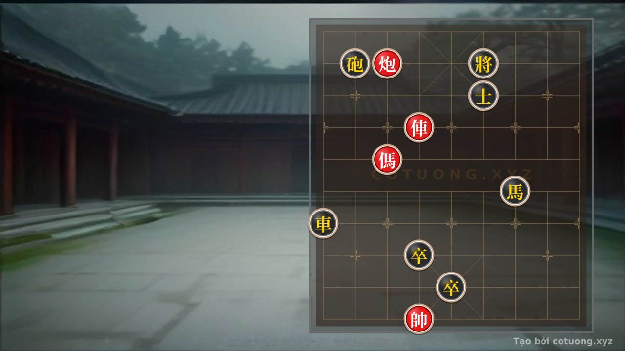 Thế cờ: Black Cannon on File 2, Rank 9: The Double Horse Trap of Red in the 'Chariot Thrust' Formation — Cờ Tướng Online