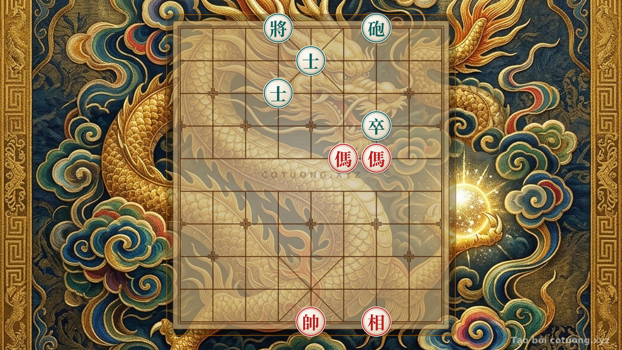 Thế cờ: Double Horse Attack: The Mysteries of Xiangqi and the Silent Traps That Defeat the Black General — Cờ Tướng Online