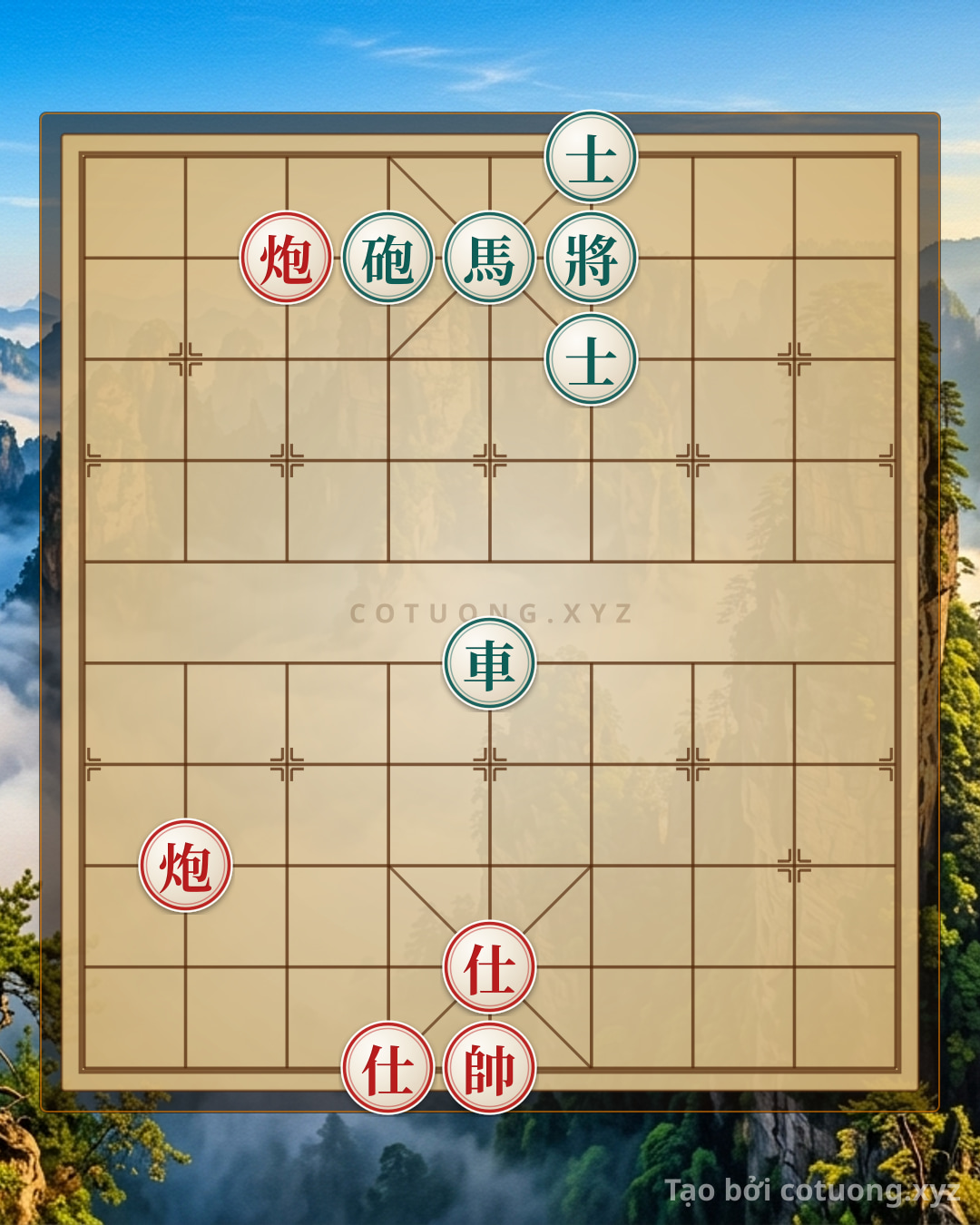 Challenge: Classic Counterattack Tips: When Red Cannons Face a Single Black Chariot - Legendary Xiangqi Move #808f - Can you solve it?