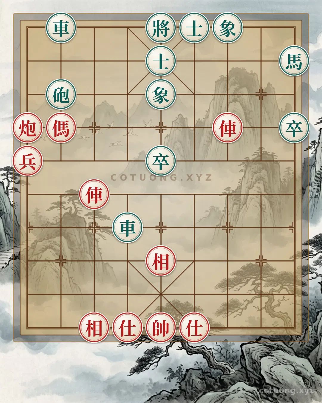 Thế cờ: The Secret of the 'Empty Cannon' in the Double Horse Face-to-Face Formation - Xiangqi (Chinese Chess) 5/10 — Cờ Tướng Online