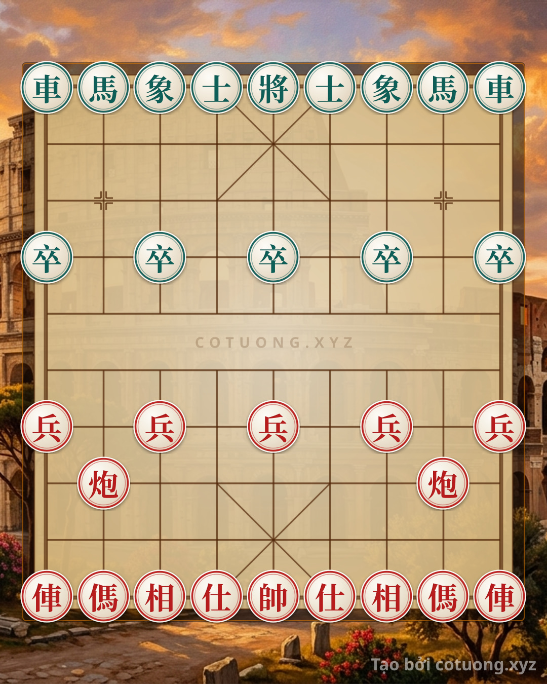 Thử Thách: Thế cờ tàn: 2Xe 2Pháo 2Mã 5Chốt 2Sĩ 2Tượng đối cục 2Xe 2Mã 5Chốt 2Sĩ 2Tượng - Thử thách trí tuệ - Bạn có thể giải được?