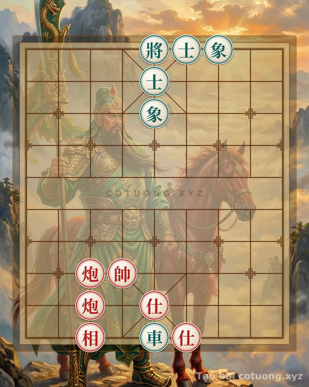 Challenge: Red General Chess: Cannon Empty Row 3 - Advanced Tactics for the Player - Can you solve it?