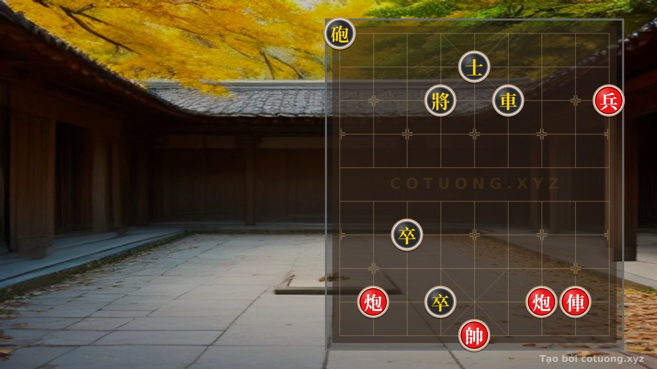 Thế cờ: Xiangqi Super Difficult: Red Cannon Exposed at 8th Rank 2 and Black's Defensive Strategy — Cờ Tướng Online