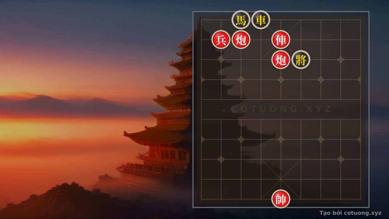 Thế cờ: Xiangqi (Chinese Chess) Masterpiece: Red Cannon and Chariot Team Up Against the Lone Black Horse - Ultimate Defensive Tactics — Cờ Tướng Online