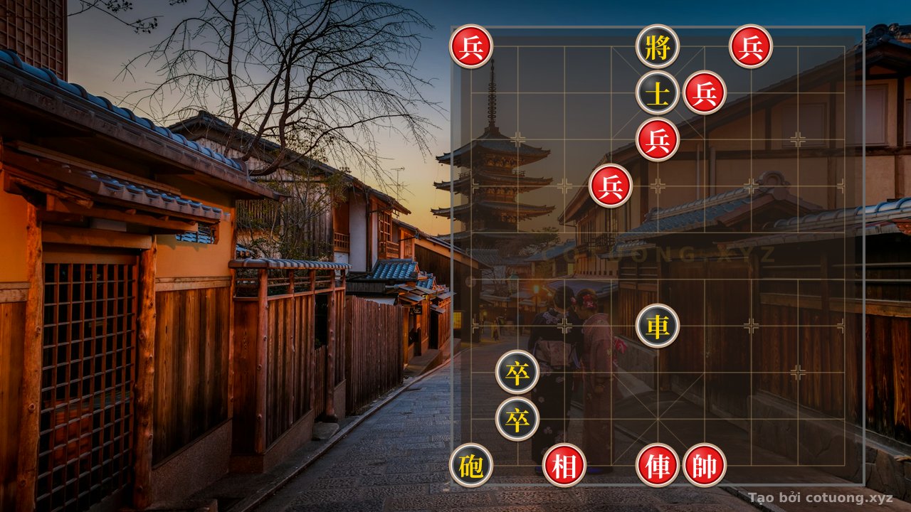 Thế cờ: Red General's Strategy: Attacking the Black Pawn on File 2, Rank 3 in a Difficult Position — Cờ Tướng Online