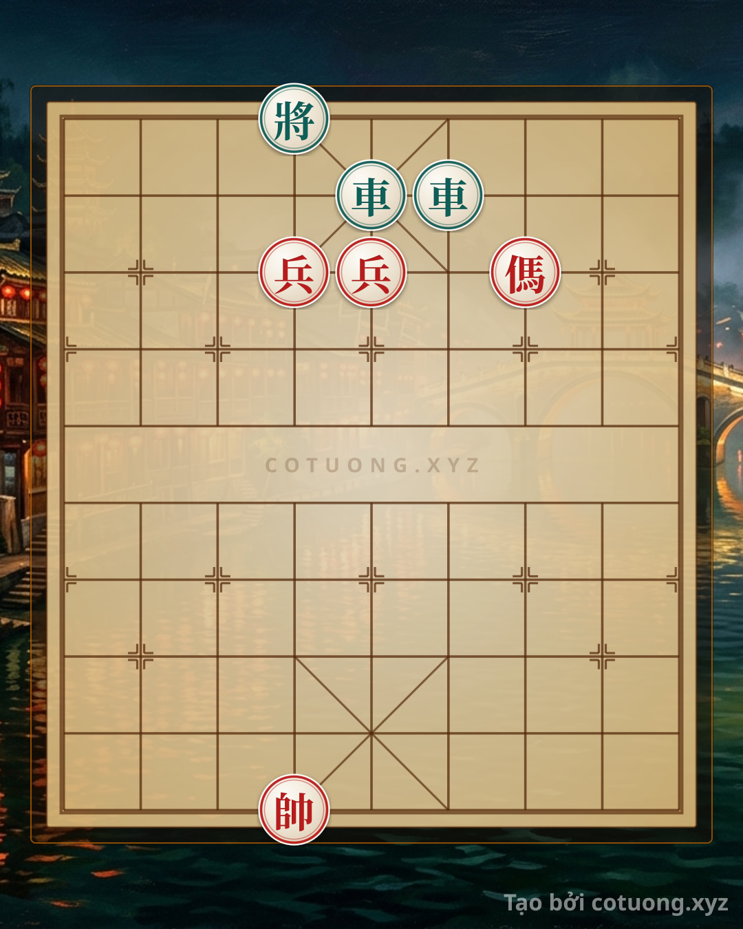Thế cờ: Xiangqi: Strategy to Defeat Two Black Rooks Like Xich Bi's Formation — Cờ Tướng Online