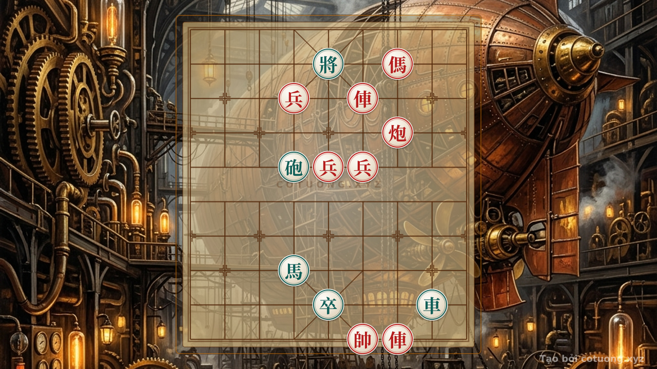 Thế cờ: 'Thunder and Earth' – When the Red Horse Attacks 9, What Should the Black Side Do? (Analysis of a Level 6/10 Self-Arranged Board) — Cờ Tướng Online
