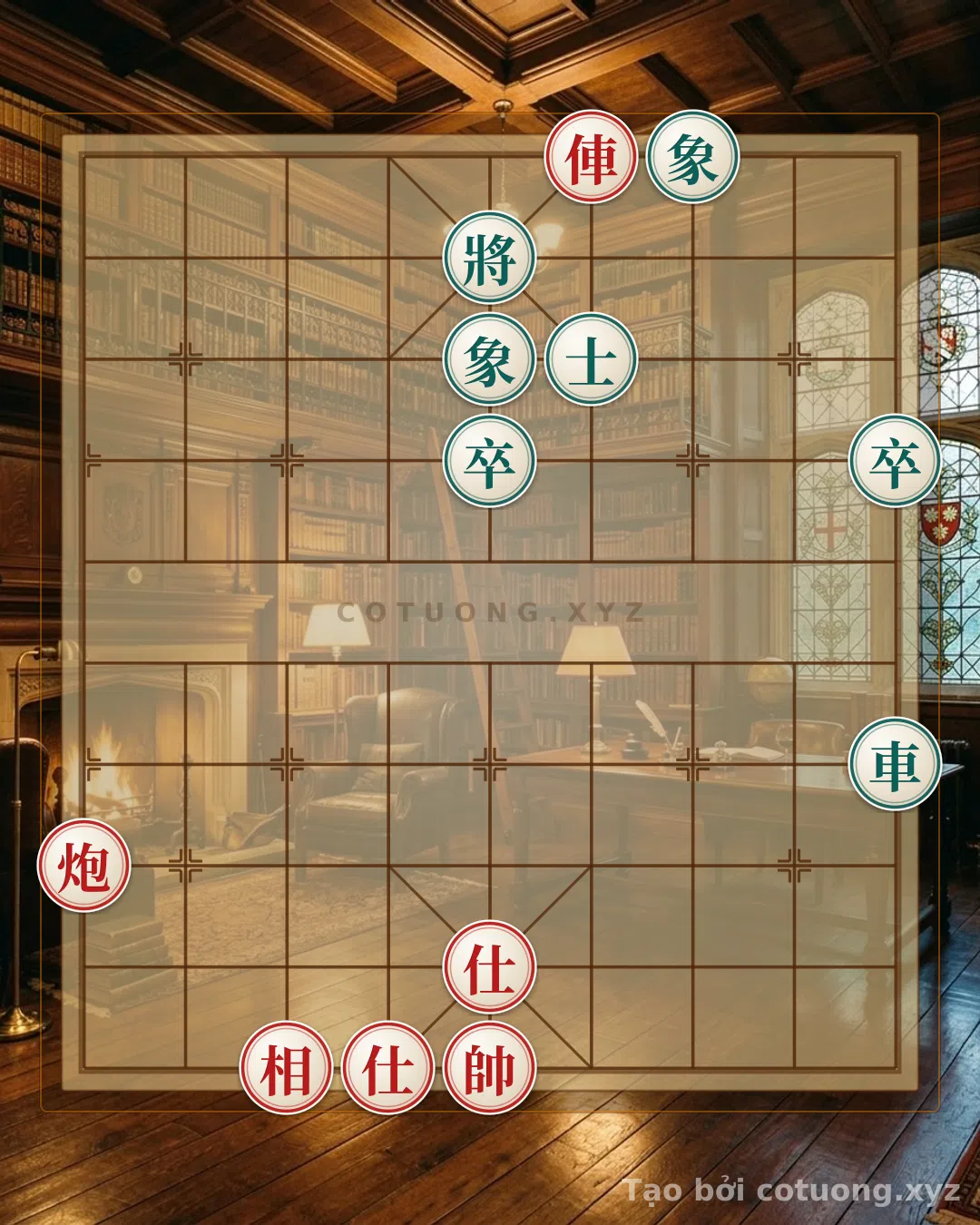 Thế cờ: Basic Xiangqi: Red Chariot Exposed on 4th Rank vs Black Bishop Exposed on 7th Rank - Tactical Tips for Beginners — Cờ Tướng Online