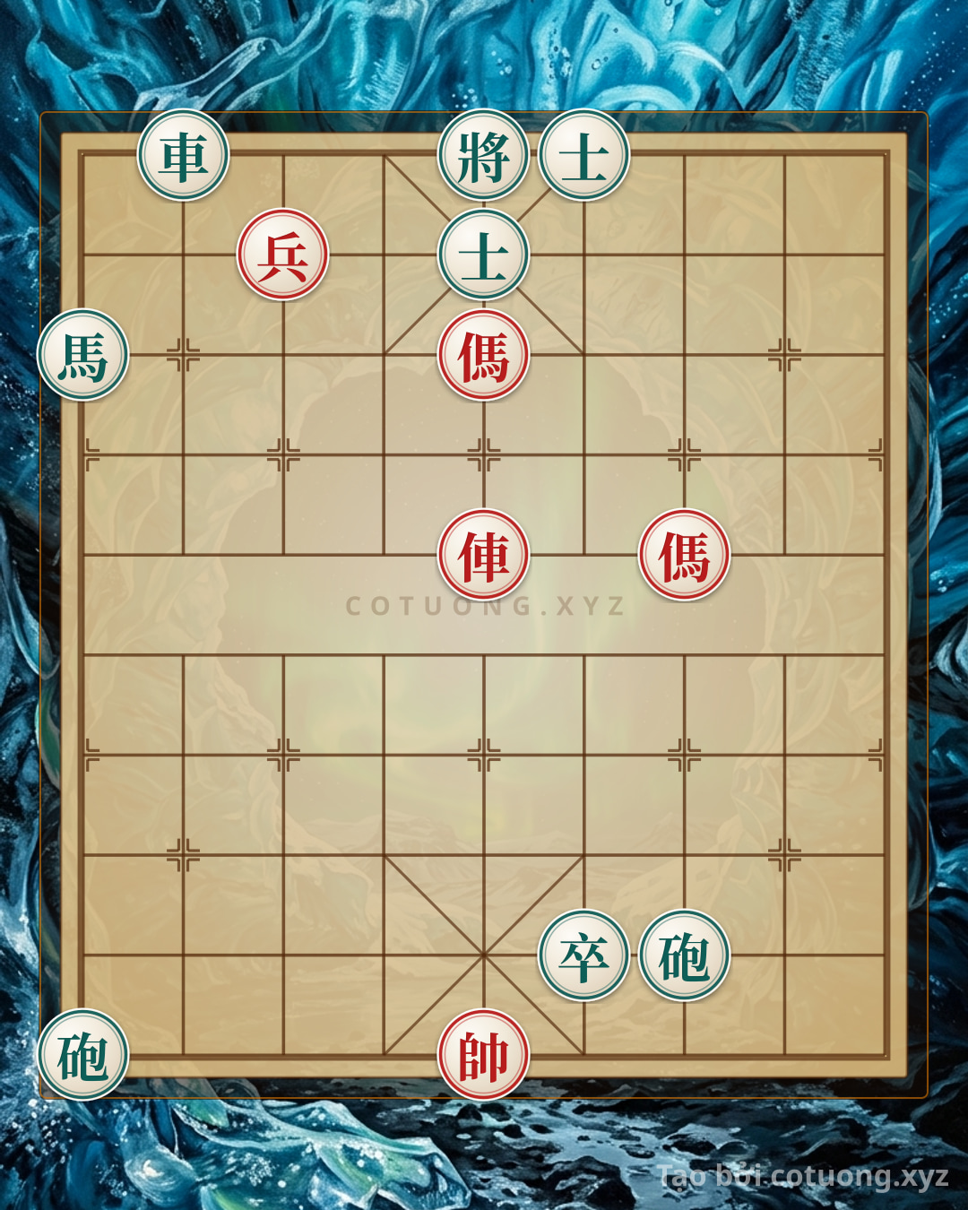 Challenge: Black's Elegant Defensive Formation: Rook on File 2, Cannon on File 1 and File 7 - Tactical Endgame - Can you solve it?