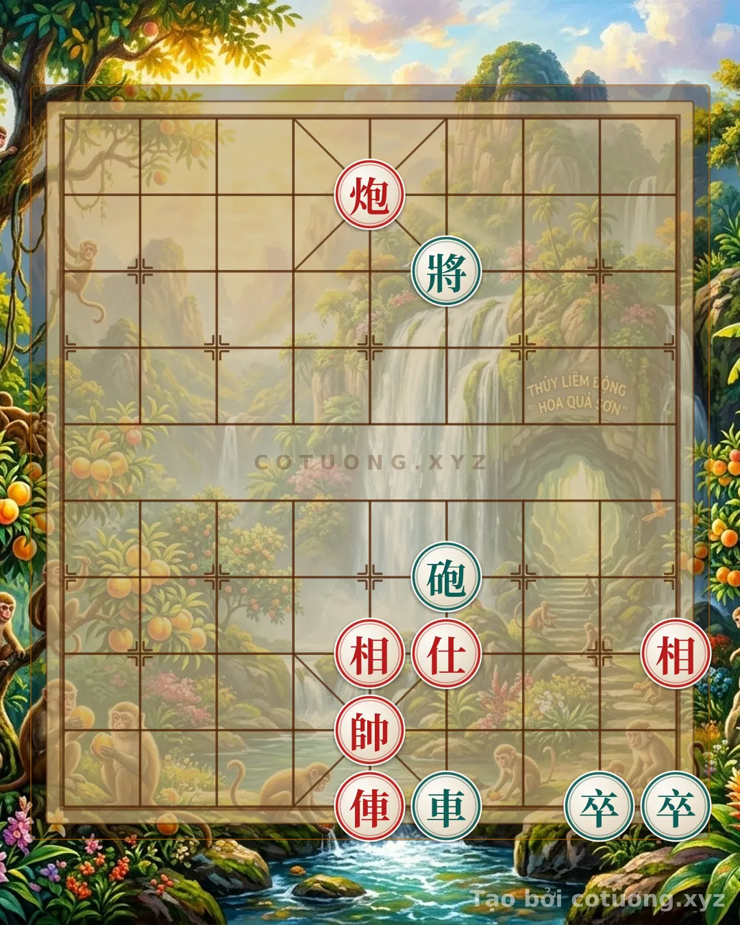 Thế cờ: Pháo Đỏ Lộ 5 Hàng 9: Chiến Thuật Bất Ngờ Đánh Bại Tướng Đen — Cờ Tướng Online