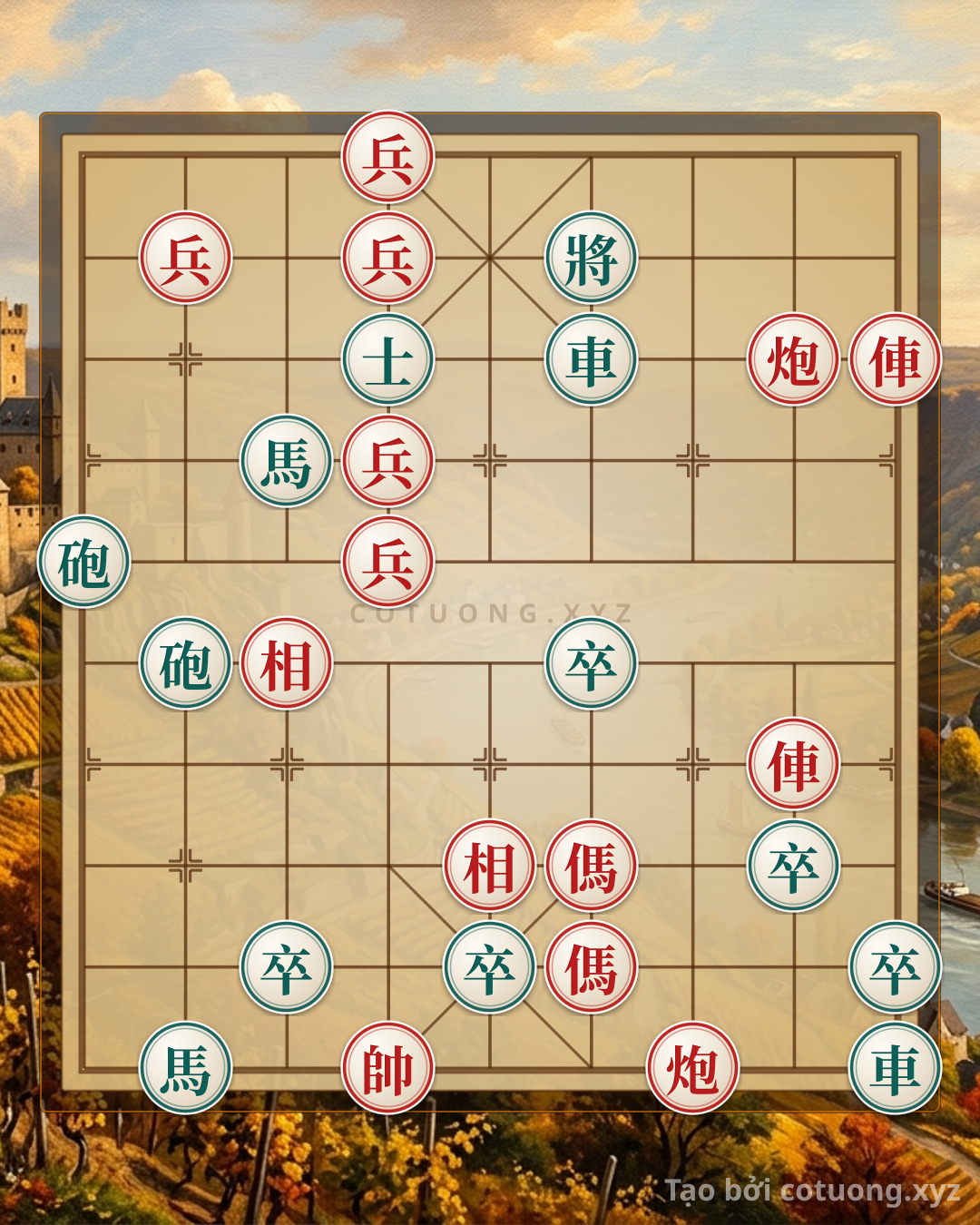 Challenge: Red's Offensive Gambit: Breaking Black's Defensive Formation in 10 Moves - Can you solve it?