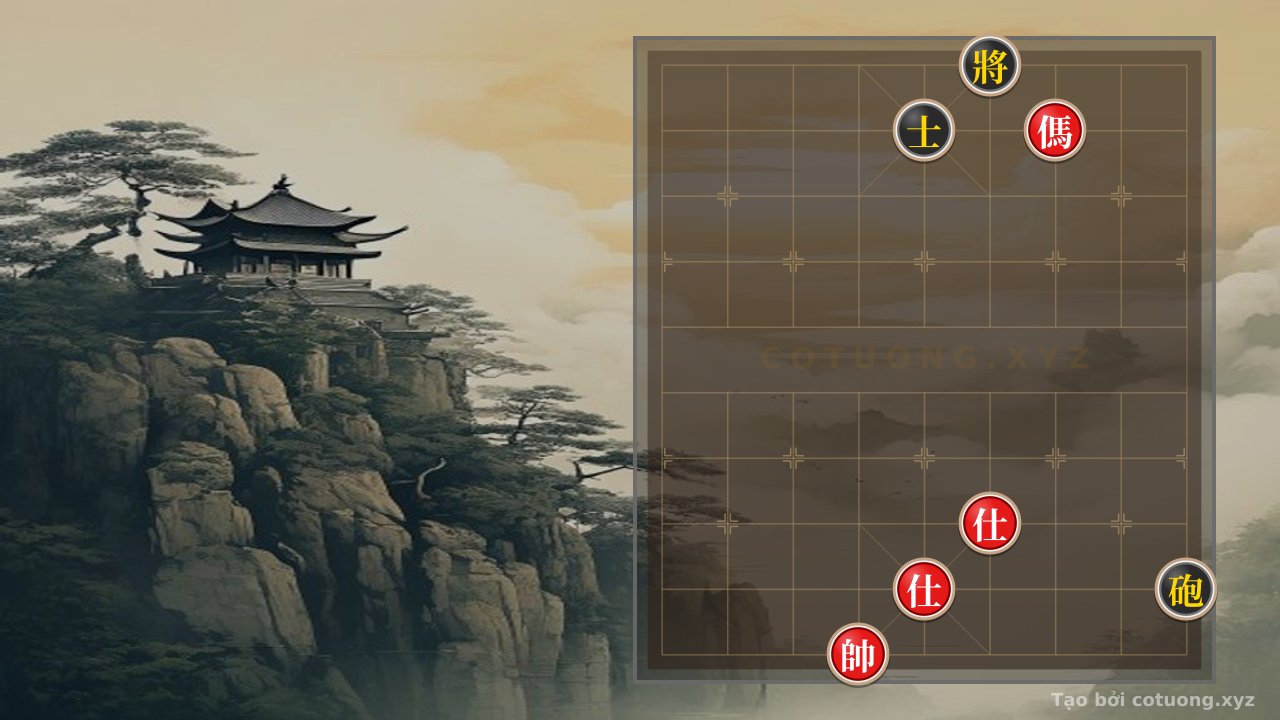 Thế cờ: Red General Seizes the Initiative: Black Advisor Pinned, Black Cannon Facing Retreat - Core Strategy — Cờ Tướng Online