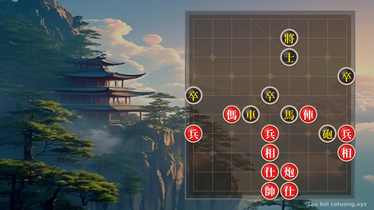 Thế cờ: Young Master's Breakthrough: Defense Tips with Patience - Red's Rook on File 3, Horse on File 7, and Cannon on File 4 — Cờ Tướng Online