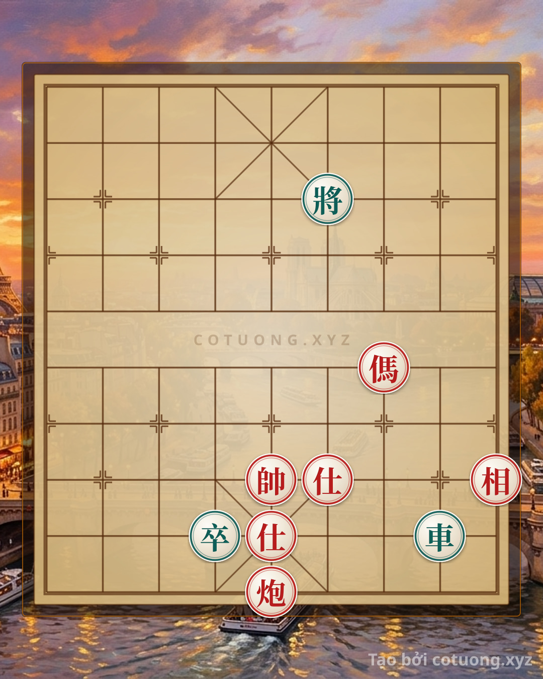 Challenge: Classic Checkmate: Cannon Horse 2 Advisors Elephant Crush Rook Pawn in One Move - Can you solve it?