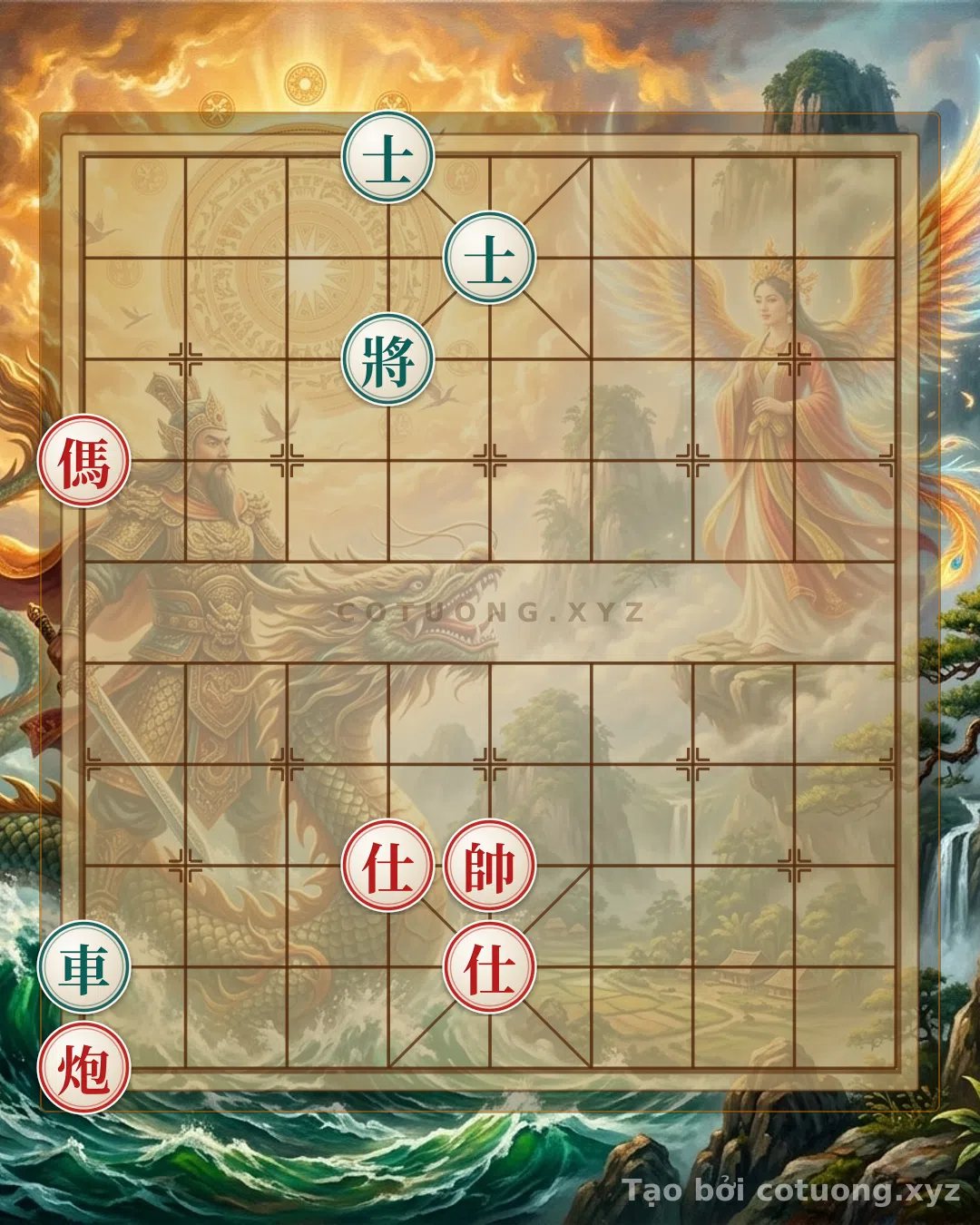 Thế cờ: The Subtle Trap of the Black Chariot on File 1, Rank 2: Red's Defensive Tactics in a Level 1/10 Chess Position — Cờ Tướng Online