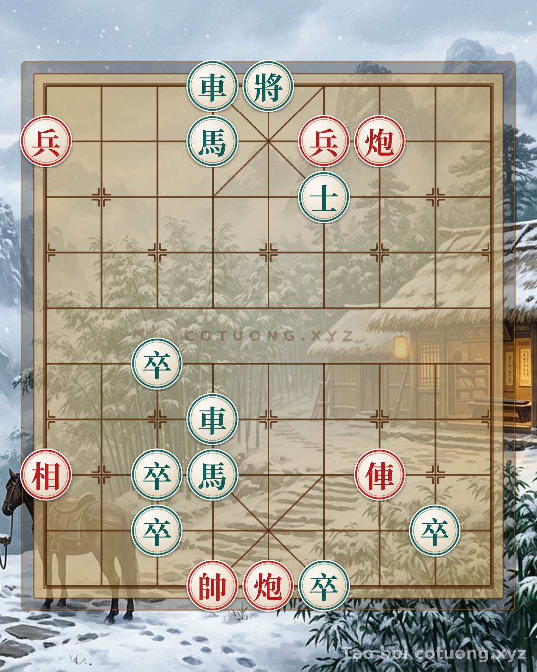 Challenge: The Legendary Endgame Trick: 2Rooks, 2Cannons, 2Pawns, and 2Bishops Defeat 2Rooks, 2Knights, and 5Pawns - When Art Meets Battle - Can you solve it?