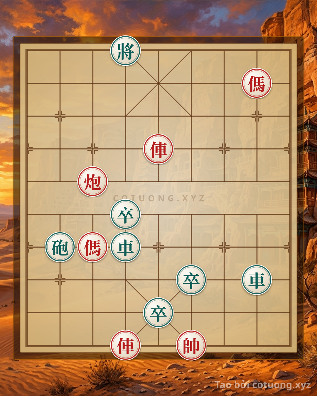 Challenge: Classic Checkmate Secrets: When 2 Rooks, 2 Cannons, and 2 Horses Face Off Against 2 Rooks, 2 Cannons, and 3 Pawns - The Decisive Move of the King - Can you solve it?