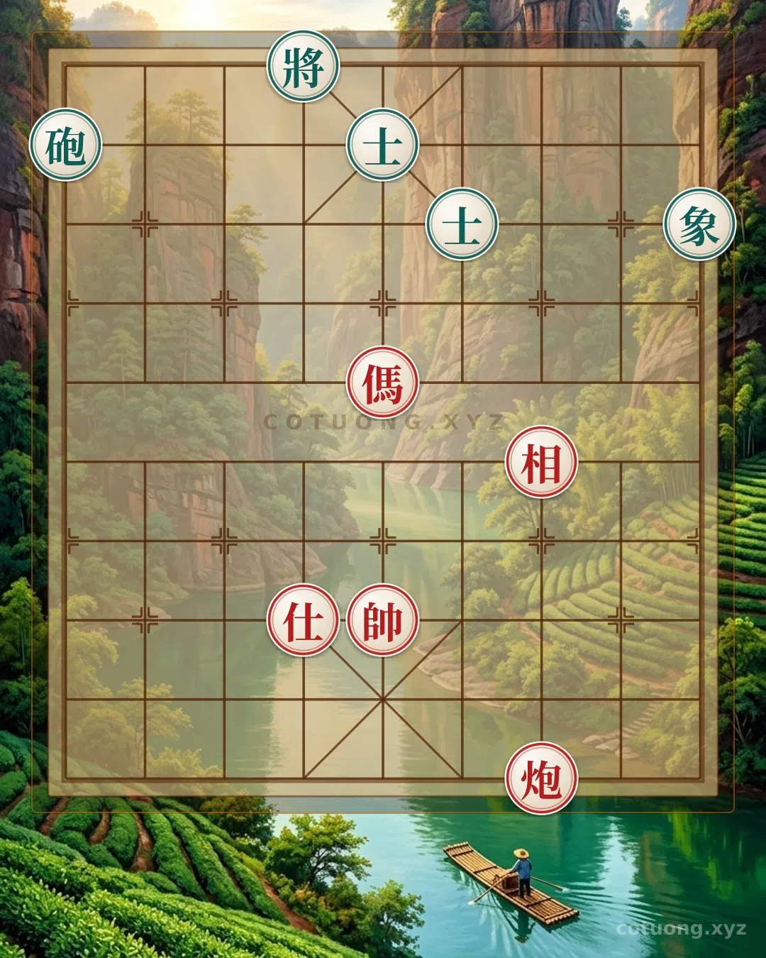 Thế cờ: Xiangqi Board: When the Red Horse Snatches the Black Elephant in the Empty Cannon Trap – The Secret Move to Turn the Game Around — Cờ Tướng Online