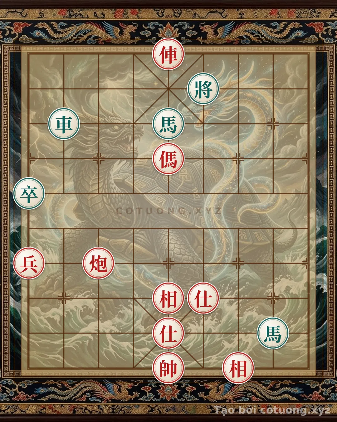 Thế cờ: The 'Double Horse Spear' Strategy - The Secret of the Red Chariot on File 5, Rank 10 — Cờ Tướng Online