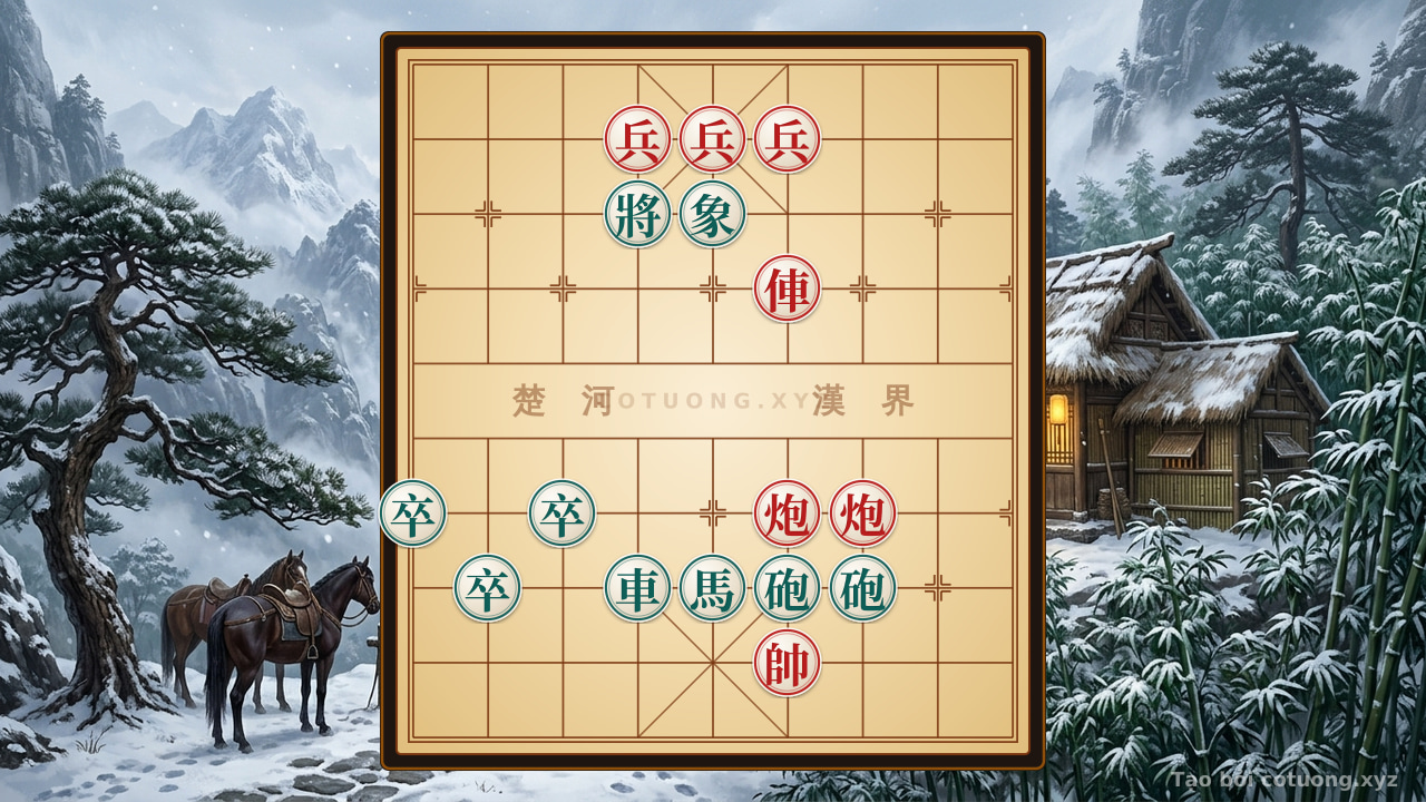 Thế cờ: Red General's Strategy: Black Chariot's 4th Rank 3 Opening in Defensive Tactics — Cờ Tướng Online