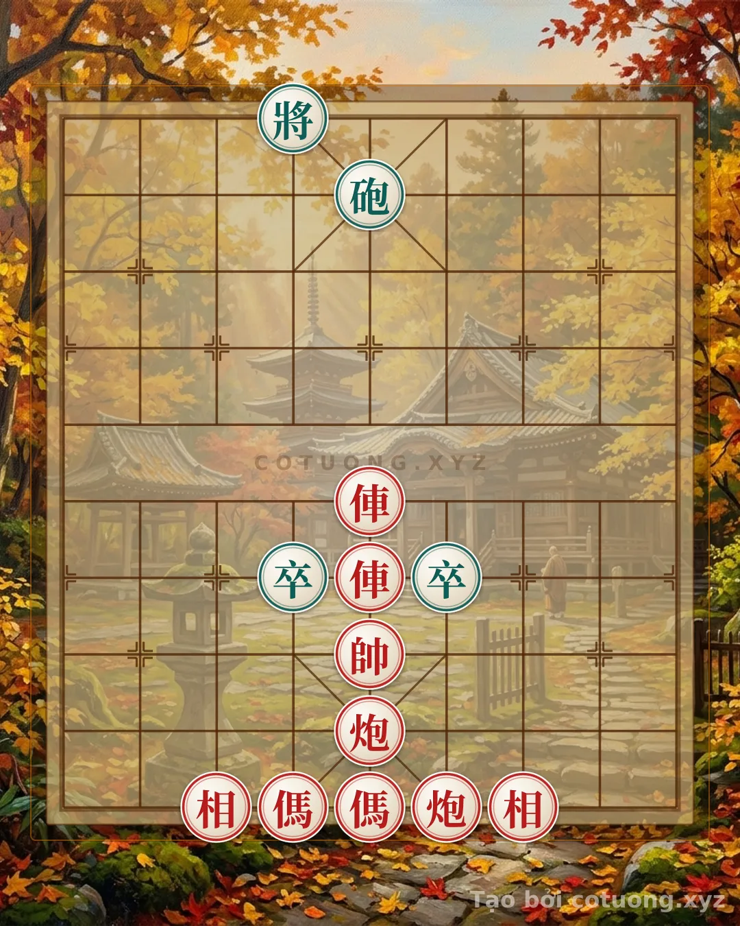 Thế cờ: Xiangqi: Mastering the Double Horse Attack on File 5 — Cờ Tướng Online