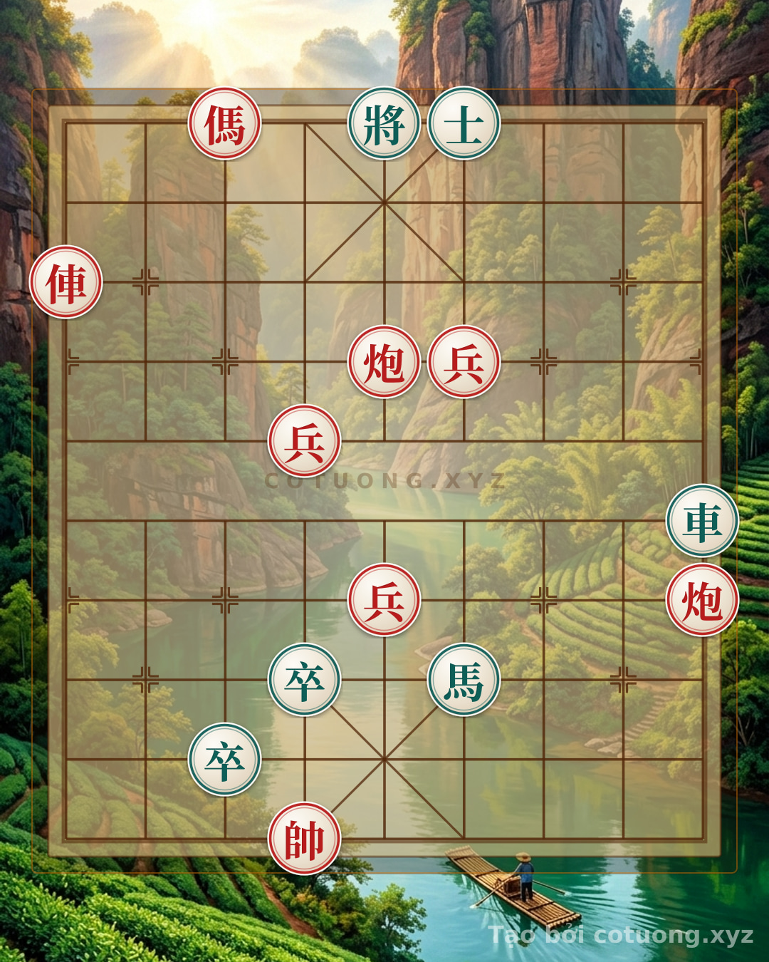 Challenge: Xiangqi: Red's Strategic Victory Over Black in the 'Double Horse Interlock' Formation - Can you solve it?