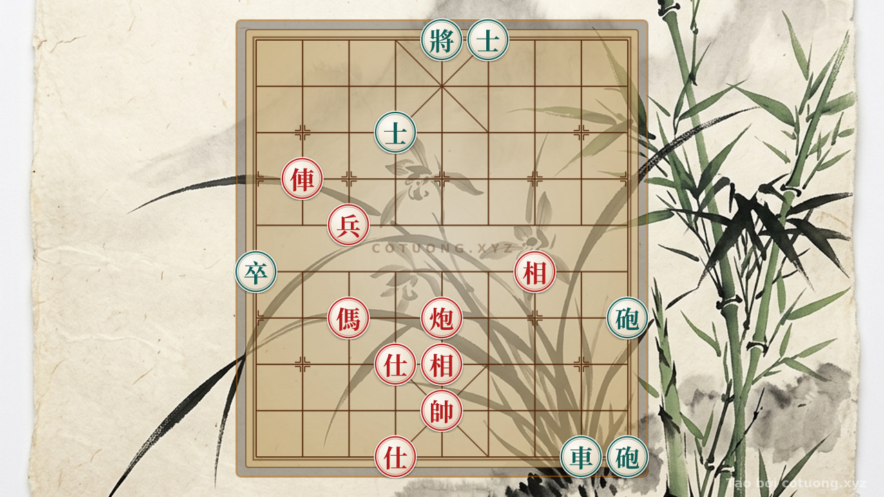Thế cờ: Red General's Checkmate: The Double Horse Legs and Rook Thrust Strategy — Cờ Tướng Online