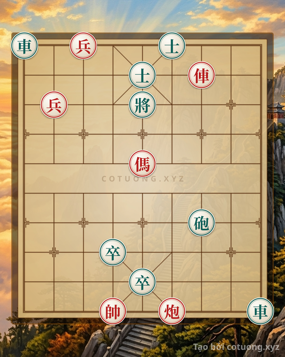 Challenge: Tam tài xa pháo mã tuyệt sát - Can you solve it?