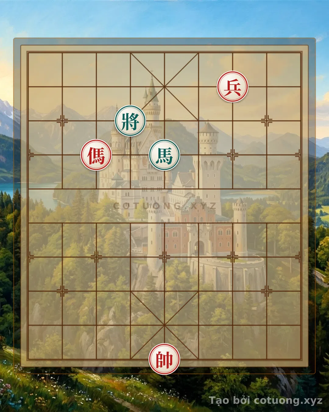 Thế cờ: Red Pawn on File 3, Rank 9: The Deadly Trap for the Black General in Chinese Chess — Cờ Tướng Online