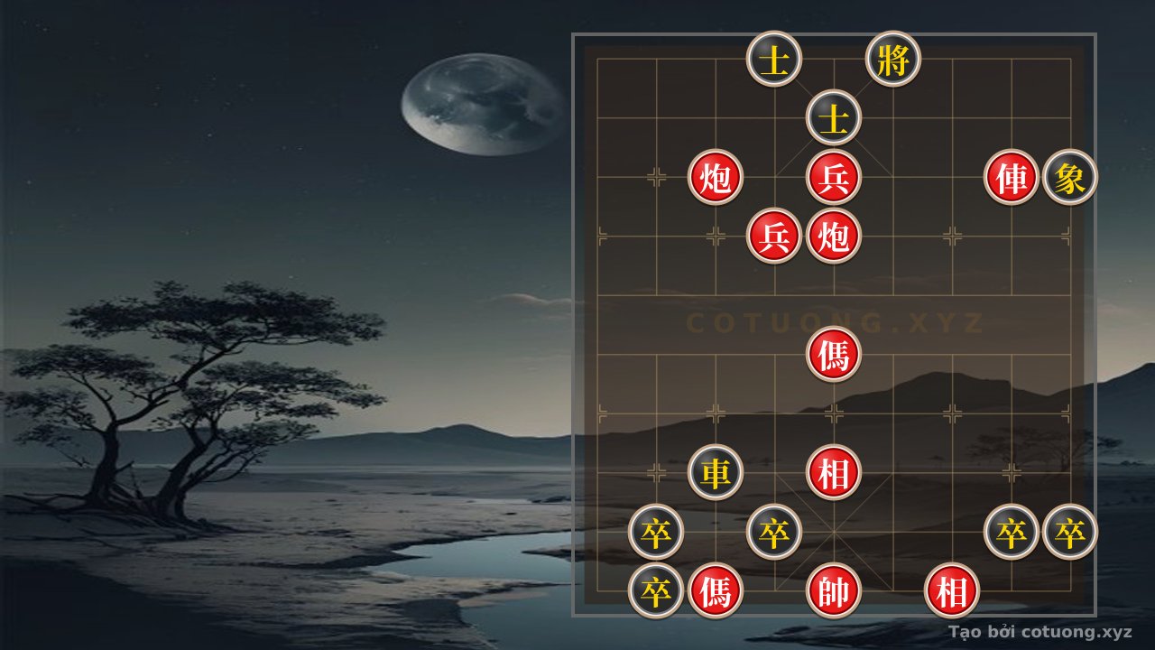 Thế cờ: Xiangqi Super Hard: Breaking the Black Advisor with Double Horses — Cờ Tướng Online