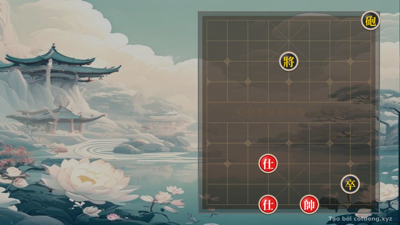 Thế cờ: Defensive Counterattack: Red Advisor at 6-3 Blocks Black Cannon at 9-10 — Cờ Tướng Online